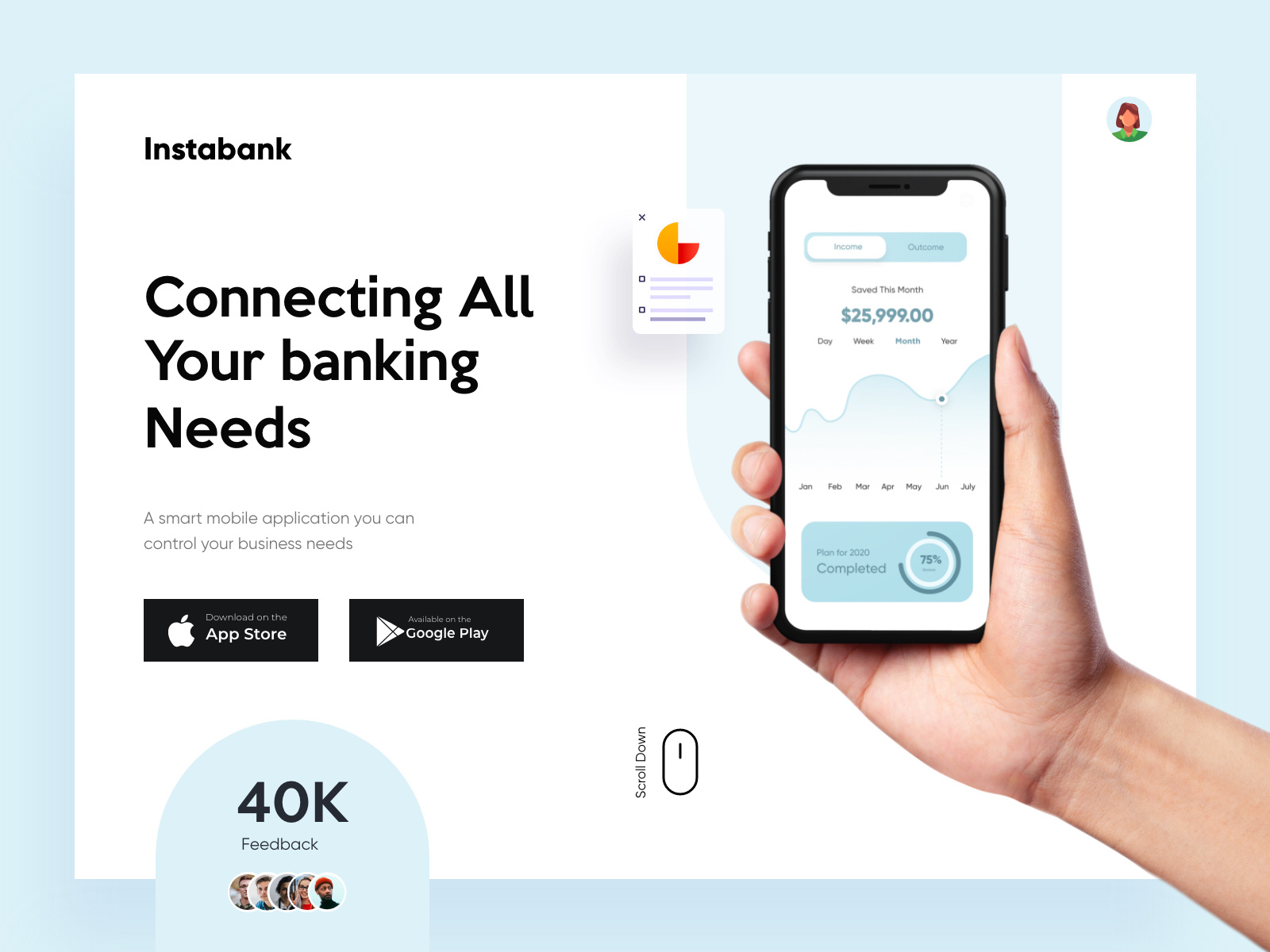 Finance App Landing Page Design By Hira Riaz For Upnow Studio On Dribbble