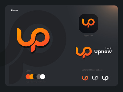 Upnow Studio Branding app branding design icon identity illustration logo mark sketch website
