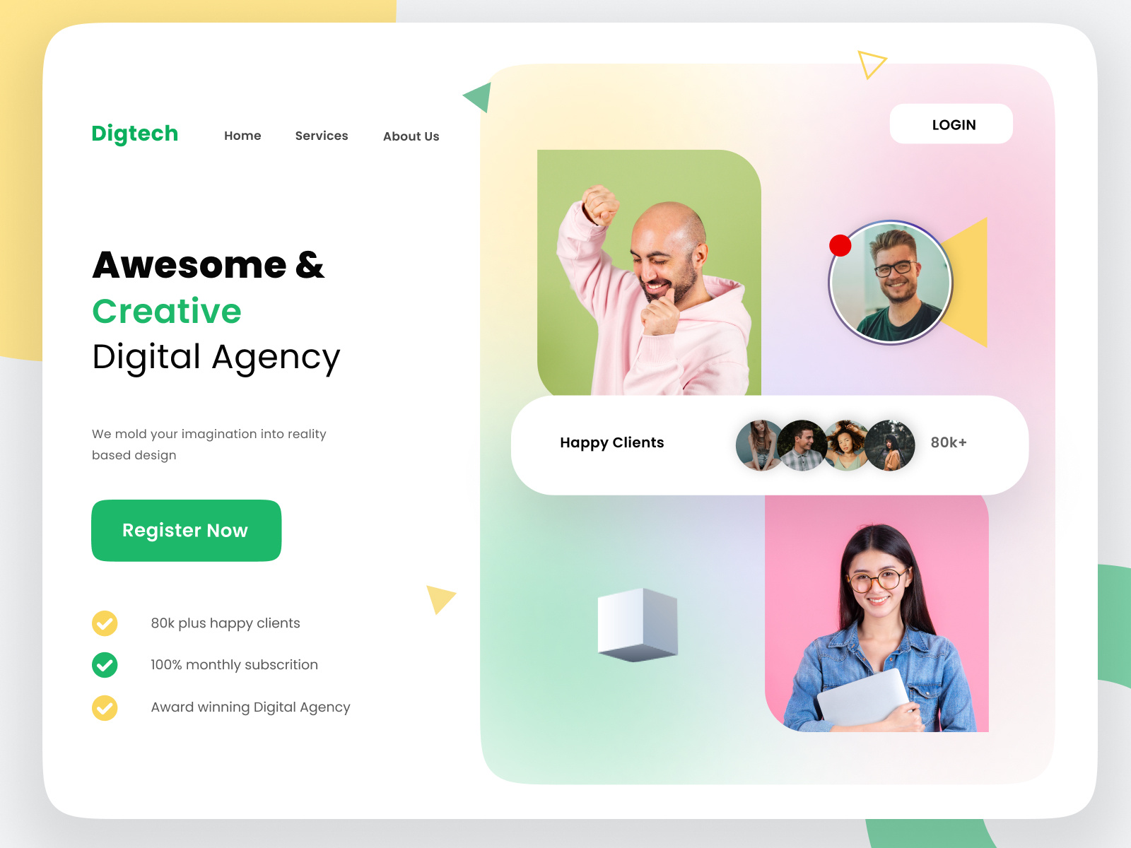Digital Agency Landing Page By Hira Riaz For Upnow Studio On Dribbble