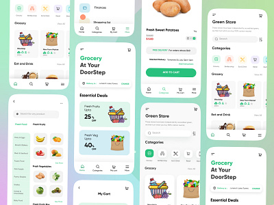 Grocery Mobile App- UI Kit by Hira Riaz🔥 for Upnow Studio on Dribbble