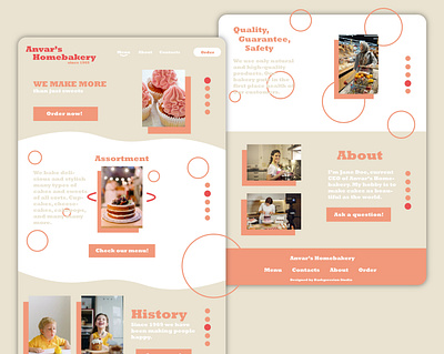 The website design for bakery business bakery cake design illustration web