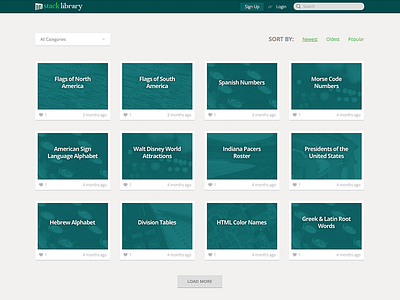 Stack Library App responsive web app