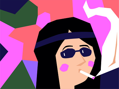 playing with smoke and colours colors girl illustration play smoke
