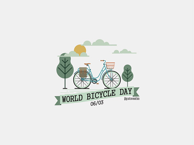 World Bicycle Day bicicleta bicycle bike flat design illustration vector