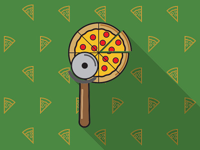 P for Pizza cowabunga flat foodporn icon illustration illustrator letra p pizza type vector venezuela