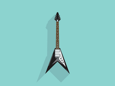 Flying V flat flying guitar icon iconography illustration ilustracion music rock v vector venezuela