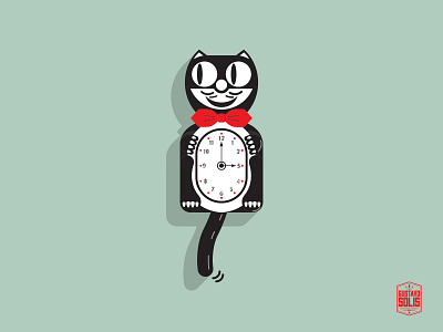 Cat Clock cat clock design flat illustration ilustración simple vector