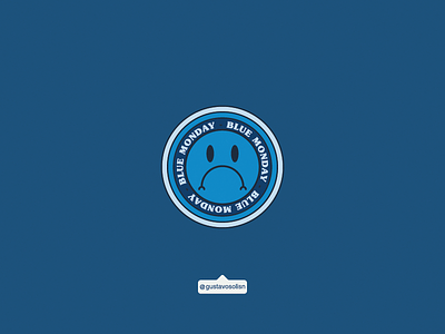 Blue Monday badge blue monday chile flat design illustration sticker venezuela