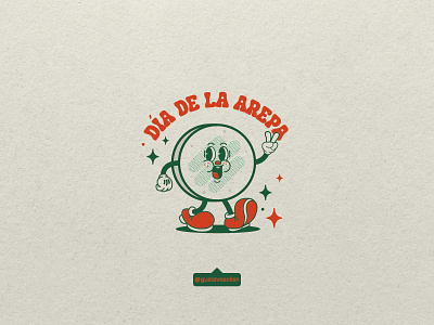 Arepa Day arepa cartoon character food retro venezuela vintage