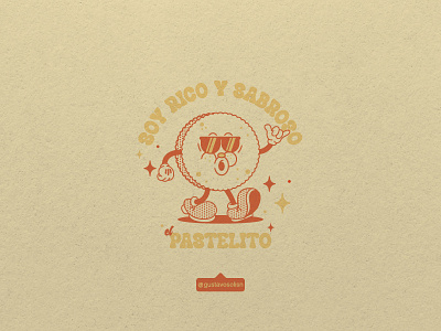 Pastelito cartoon character flat design food illustration retro venezuela vintage