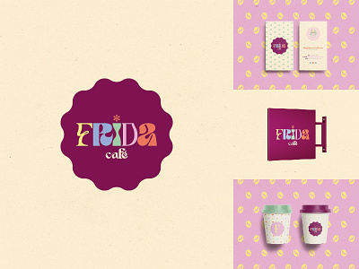 Frida Café business card cafe café design frida kahlo graphic design logo mockup packaging