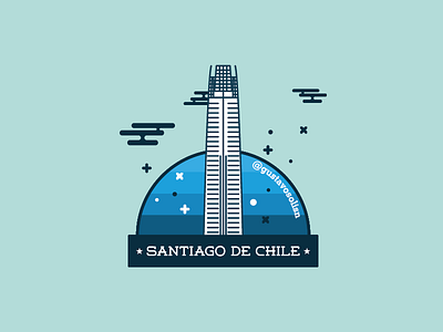 Costanera Center building chile city design flat icon illustration simple vector