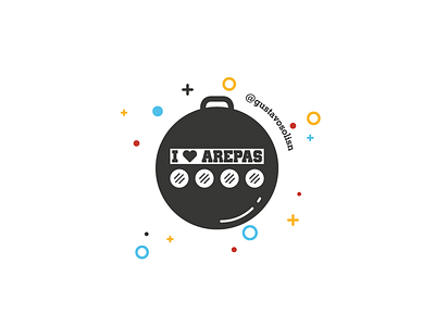 I Love Arepas arepas budare food illustration flat design icon venezuela