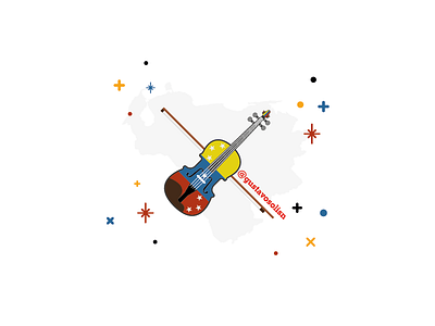 Violin democracy flat illustration vector venezuela violin