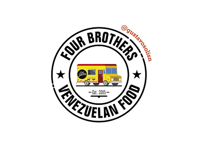 Four Brothers Badge badge branding chile flat food truck illustration logo vector vector art venezuela