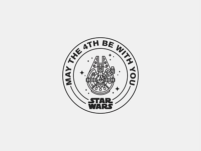 Star Wars badge chewbacca flat design han solo illustration millenium falcon star wars