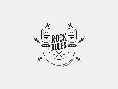 - Rock Rules - badge badges chile flat icon illustration music rock vector venezuela