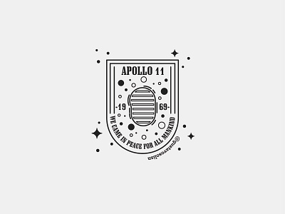 - Apollo 11 - apollo 11 badge badgedesign chile flatdesign footprint illustration moon nasa venezuela