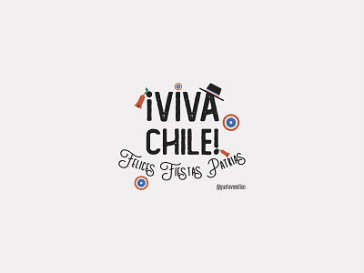 Viva Chile chile flat design flatdesign illustration independence day lettering santiago de chile vector
