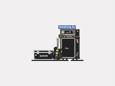 Rancid Stage amplifier flatdesign guitar hi fi marshall punk rancid stage tim armstrong vector