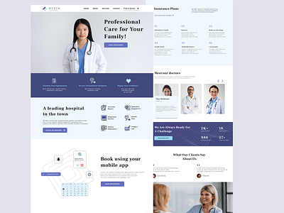 Medim app branding design doctor hospital minimal popular ui ux web