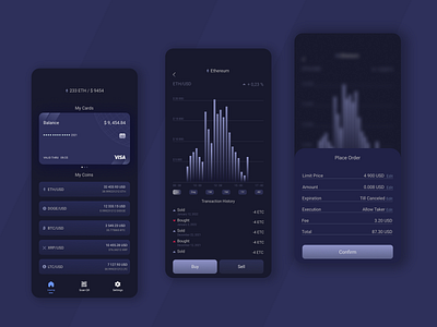 Crypto Wallet app crypto dark mode design minimal ui ux wallet web