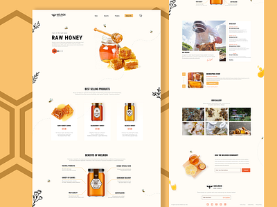 Mielrion app branding design ecommerce food honey minimal modern shop store ui ux web