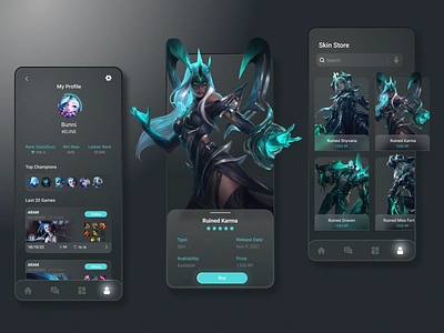 League of Legends mobile app app design game design games gaming league of legends minimal moba rpg ui uiux ux web