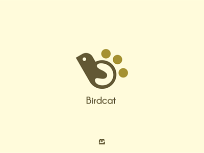 Bird & cat logo bird cat dog drawing logo