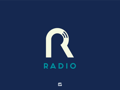 Radio brand company drawing logo