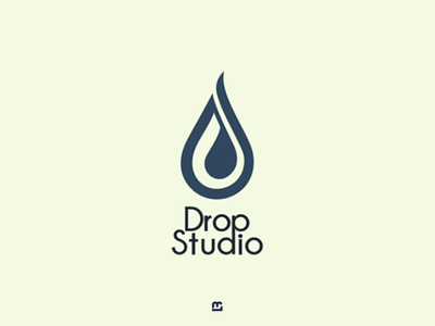 Water & music brand business company drawing drop logo music studio water