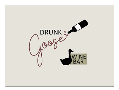 drunk goose logo design bar design illustration logo wine