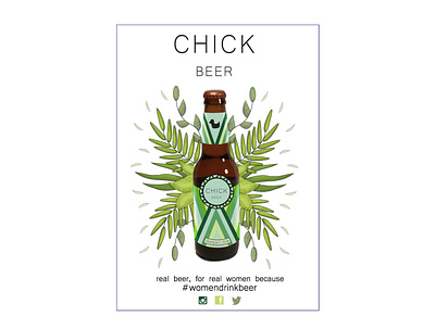 chick beer ad design illustration logo packaging