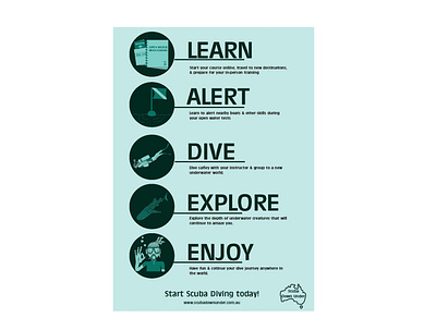 Scuba Poster design illustration ocean poster scuba diving