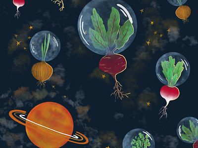 Space Veggies poster abstract adobe illustrator colorful earthy food illustration food illustrator food poster fresco fresco illustration fresh design illustration moody poster root vegetables rustic space space art ui vegetables