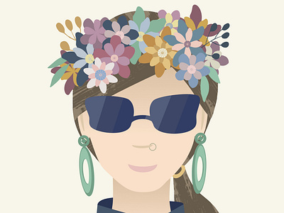 Floral inspired profile picture illustration