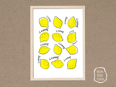 Abstract minimal lemons illustration