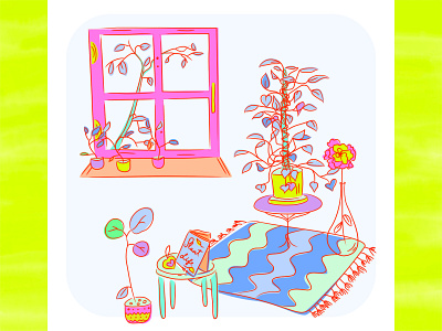 Plants are Friends affinity designer decor decor illustrator design home decor home office illustration illustration interior illustration madeinaffinity neon neon home vector vector illustration