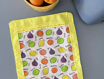 Toaster cover + Minimal Fruits Pattern affinity designer fabric pattern fruits madeinaffinity pattern textile design textile pattern