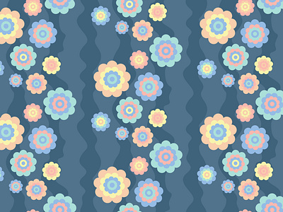 Retro Flowers- Seamless Pattern