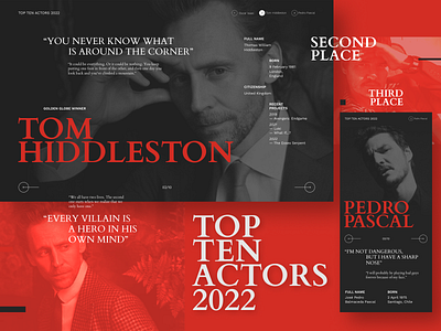 Top Ten Actrors Website. Mobile. Tom Hiddleston & Pedro Pascal