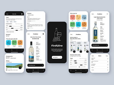 FindWine. Mobile App Interface. app application illustration interface interface design mobile app ui user interface design ux wine wine app