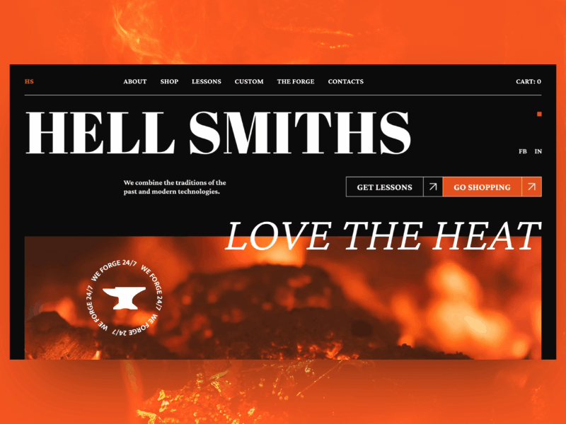 Hell Smiths Website Concept concept design motion graphics people ui web web design website