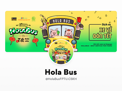 Hola Bus design facebook avatar facebook cover facebook page holabus