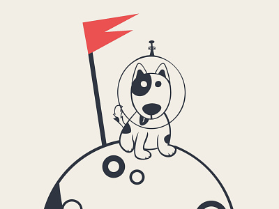 Moonlanding branding design flat illustration illustrator logo minimal vector