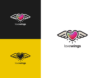 Wings Heart Logo modern