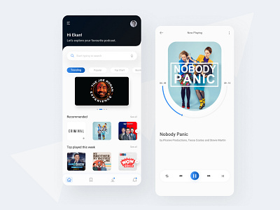 Podcast App Design app app design branding creative design design figma minimal mobile app modern podcast ui uidesign uiux