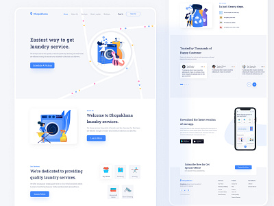 Dhopakhana - Laundry Service Landing Page 2021 trend app app design booking app figma landing page laundry app mobile app ui uidesign uiux