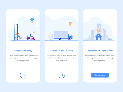 Delivery App Onboarding Screens 2021 trend app app design branding figma illustration mobile app onboarding ui uidesign uiux