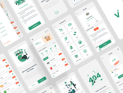 Voplay - Cashback app ui kit app design branding mobile app ui uidesign uiux ux